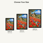 Poppy Field Stone Chapel — size comparison for 20 × 30, 30 × 40 and 40 × 50 cm