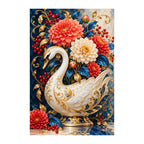 Original white-background artwork of Porcelain Swan Vase