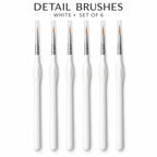 White precision detail brushes, set of 6