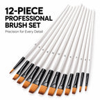 Professional 12-piece artist brush set