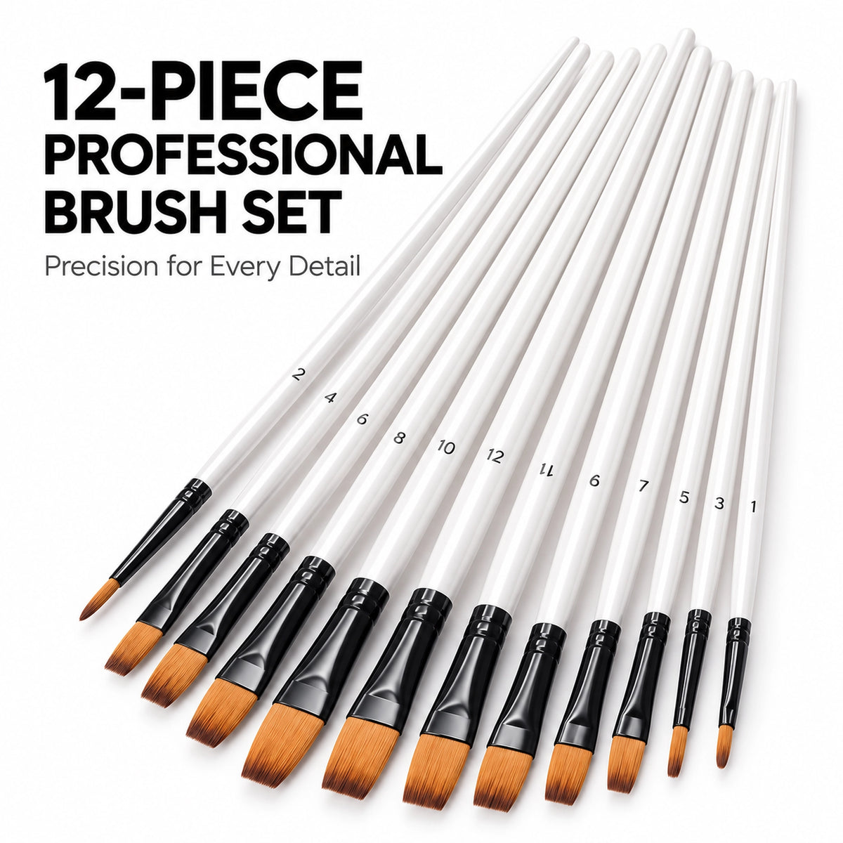 Professional 12-piece artist brush set