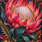 Close-up of sparkling drills on the Protea Bronze Fern Frame design