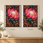 Framed and no-frame options for the Protea Bronze Fern Frame diamond painting