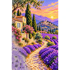 Provence Lavender Cottage diamond and canvas detail