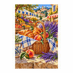 White-background finished diamond painting of Provence Market Pastries.