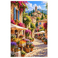 Provence Stone Village Market original artwork on white