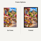 Provence Stone Village Market No Frame and Framed comparison