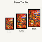 Pumpkin Wagon Maple Forest — size comparison for 20 × 30, 30 × 40 and 40 × 50 cm
