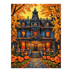 Finished diamond painting of pumpkin watch.