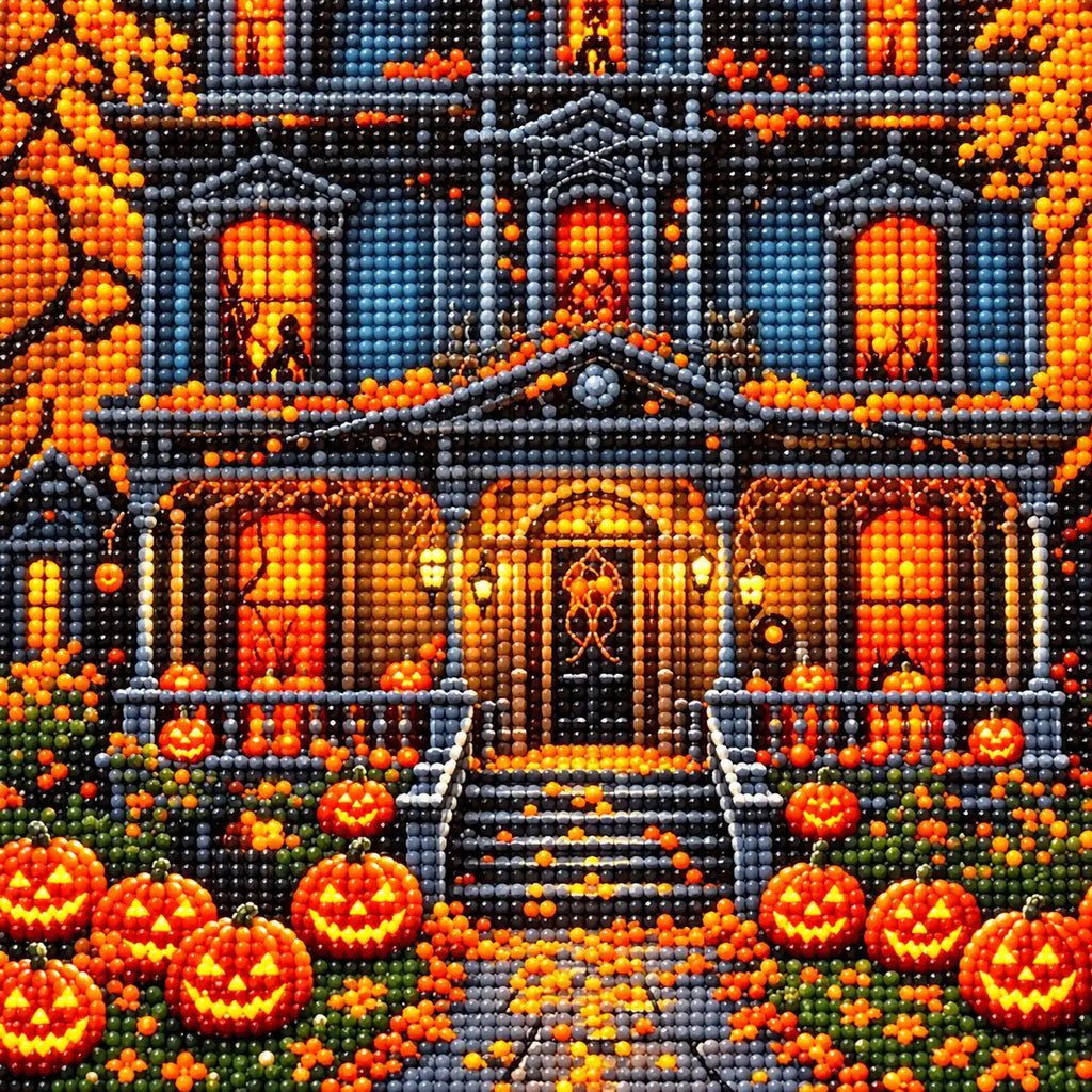 Close-up of diamond drill details in pumpkin watch.