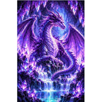 Purple Crystal Dragon Amethyst Cave — original artwork on a clean white background