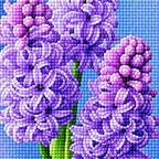 Purple Hyacinths Diamond Painting Kit detail view