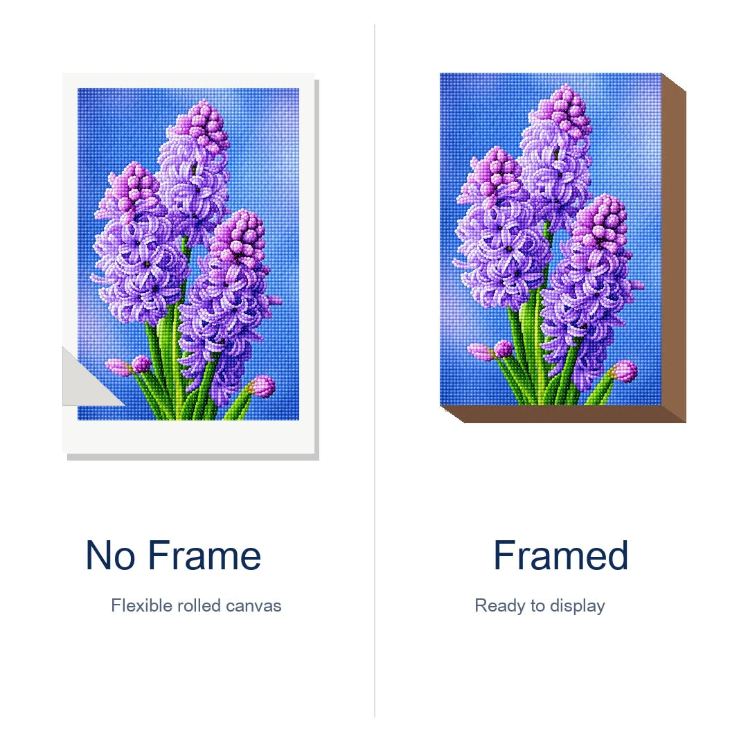 Purple Hyacinths Diamond Painting Kit frame view