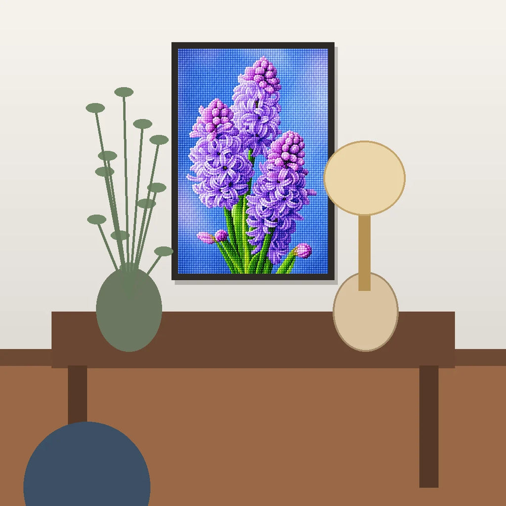 Purple Hyacinths Diamond Painting Kit lifestyle view