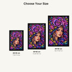Purple Rose Goddess Diamond Painting Kit — Size guide