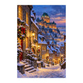 Original Quebec Old Town Winter artwork on a white background.