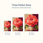 Three canvas sizes for Radiant Coral Bloom