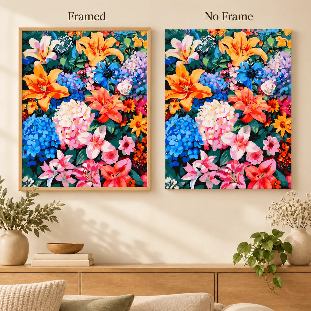 Framed and no-frame comparison for Garden Radiance