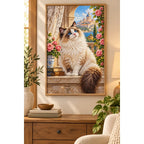 Ragdoll Cat Rose Window Diamond Painting Kit home decor scene