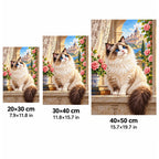 Ragdoll Cat Rose Window Diamond Painting Kit size guide