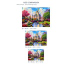 Rainbow Castle Fantasy Diamond Painting Kit diamond painting landscape size comparison