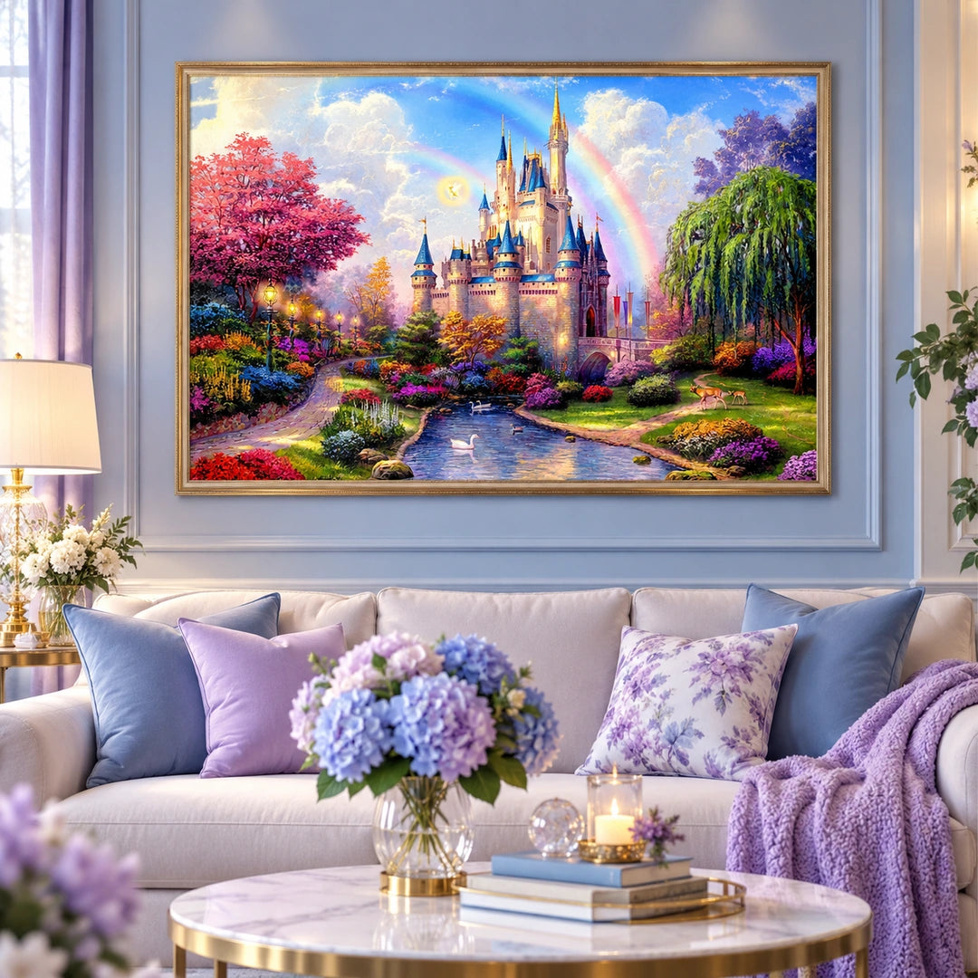 Rainbow Castle Fantasy Diamond Painting Kit diamond painting home decor scene