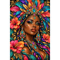 Rainbow Feather Queen original artwork on white background