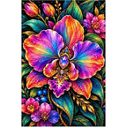 Rainbow Orchid Jewel Bloom Diamond Painting Kit — original white-background artwork
