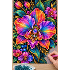 Rainbow Orchid Jewel Bloom Diamond Painting Kit — Diamond painting process