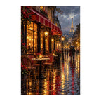 Original Rainy Paris Cafe artwork on a white background.