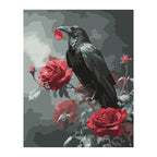 Raven and Red Roses completed artwork on a clean white background