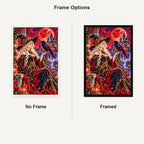 Raven Sorceress Crimson Moon No Frame and Framed comparison