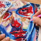 Red-Blue Cubist Face: process image