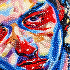 Red-Blue Cubist Face: detail image