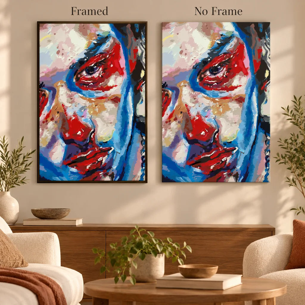 Red-Blue Cubist Face: frame comparison image