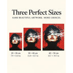 Red, Black and White Stroke Woman Portrait: sizes