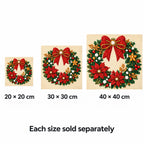 Red Bow Christmas Wreath size options: 20 × 20, 30 × 30 and 40 × 40 cm; each sold separately. Illustrative comparison.