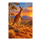 Original Red Outback Kangaroo artwork on a white background.