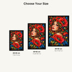 Red Poppy Muse Diamond Painting Kit — Size guide