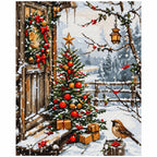 Finished diamond painting for Red Ribbons In Snow