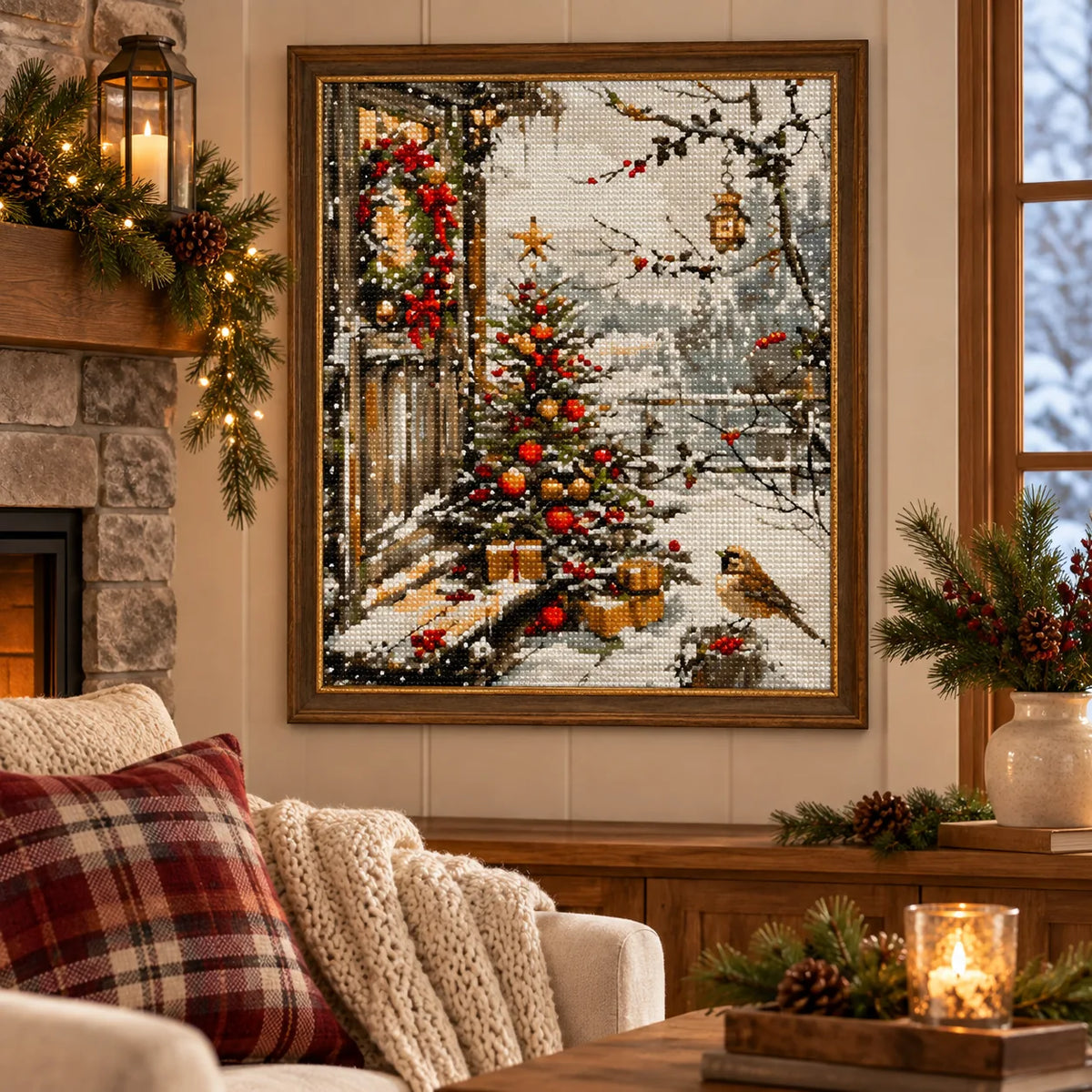 Home decor scene for Red Ribbons In Snow
