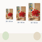 Red Rose Morning Diamond Painting Kit size view