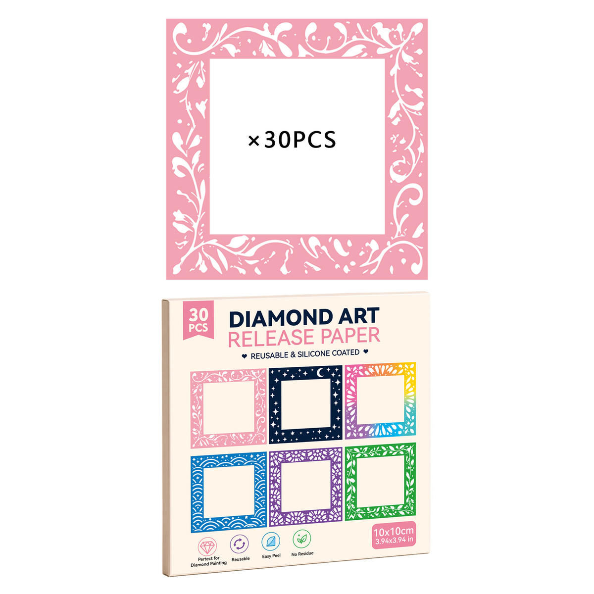 Pink 30PCS diamond art release paper