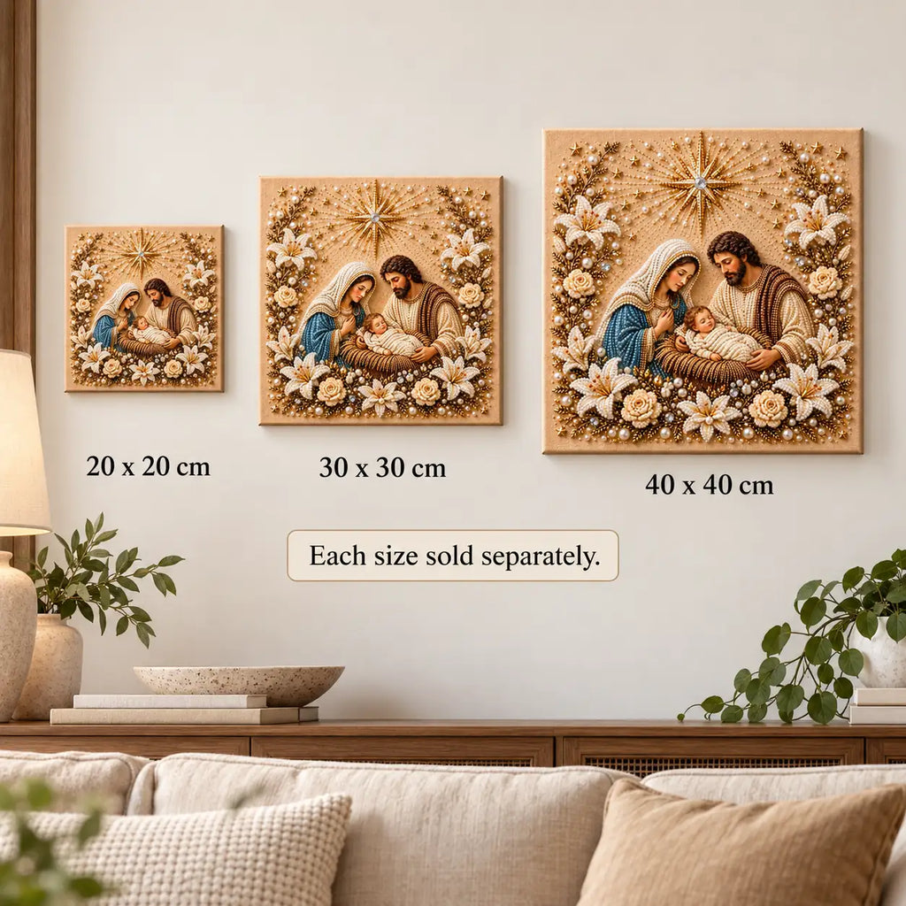 Holy Family Nativity Pearl Diamond Painting Kit size image
