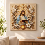 Jesus Reading Pearl Diamond Painting Kit room image
