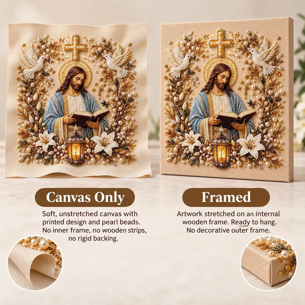 Jesus Reading Pearl Diamond Painting Kit style image