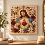 Sacred Heart of Jesus Pearl Diamond Painting Kit room image