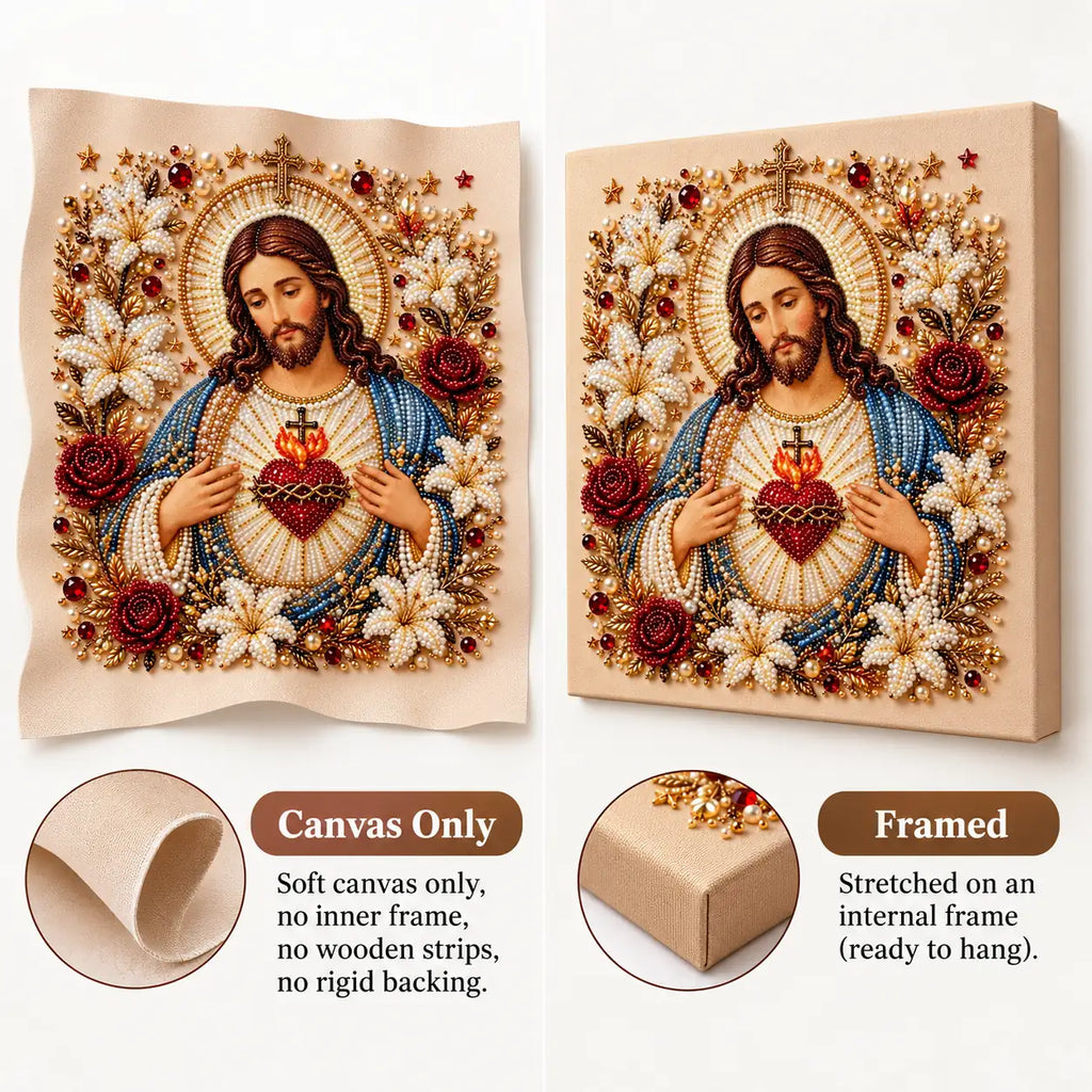 Sacred Heart of Jesus Pearl Diamond Painting Kit style image