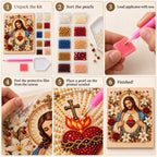 Sacred Heart of Jesus Pearl Diamond Painting Kit tutorial image