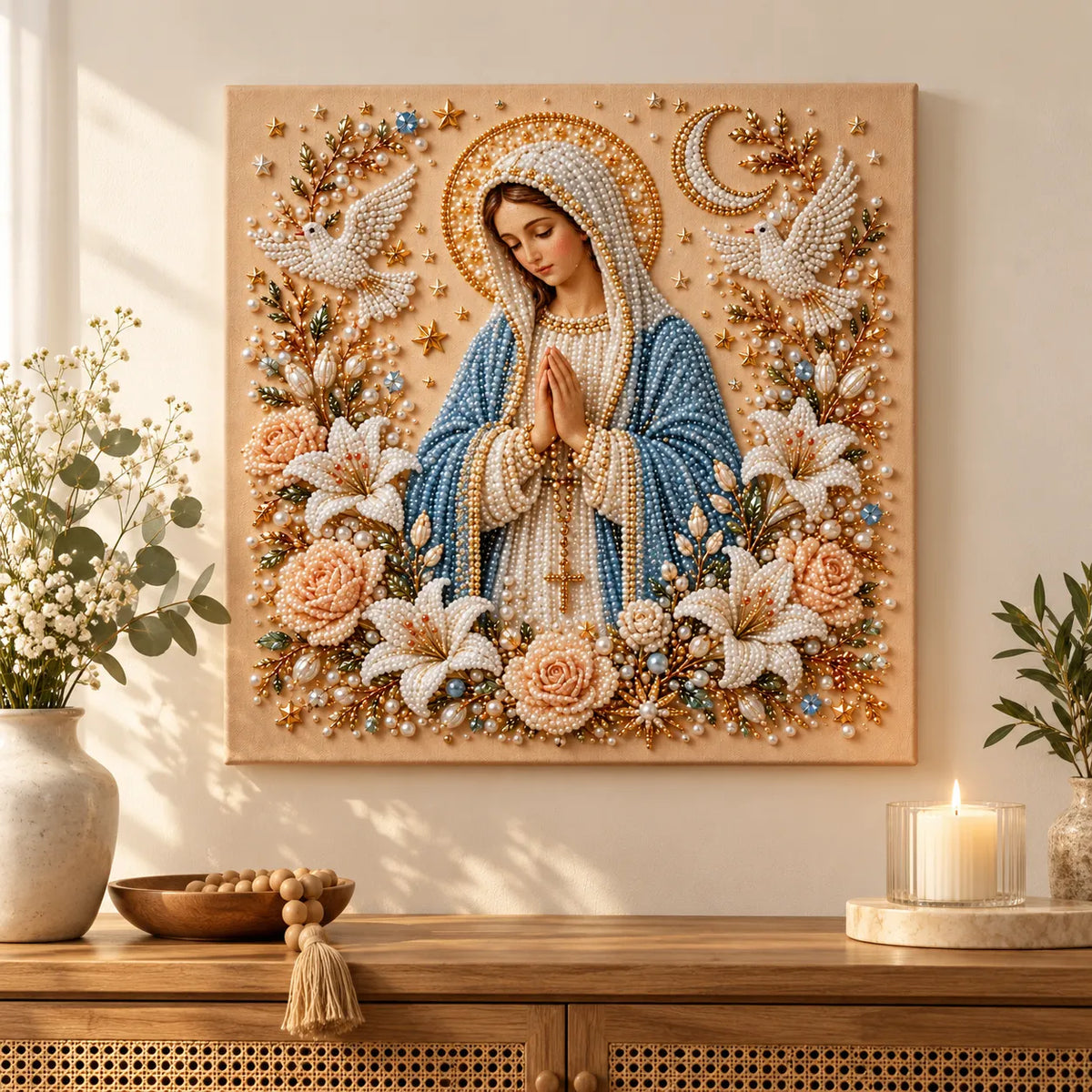 Virgin Mary Pearl Diamond Painting Kit room image